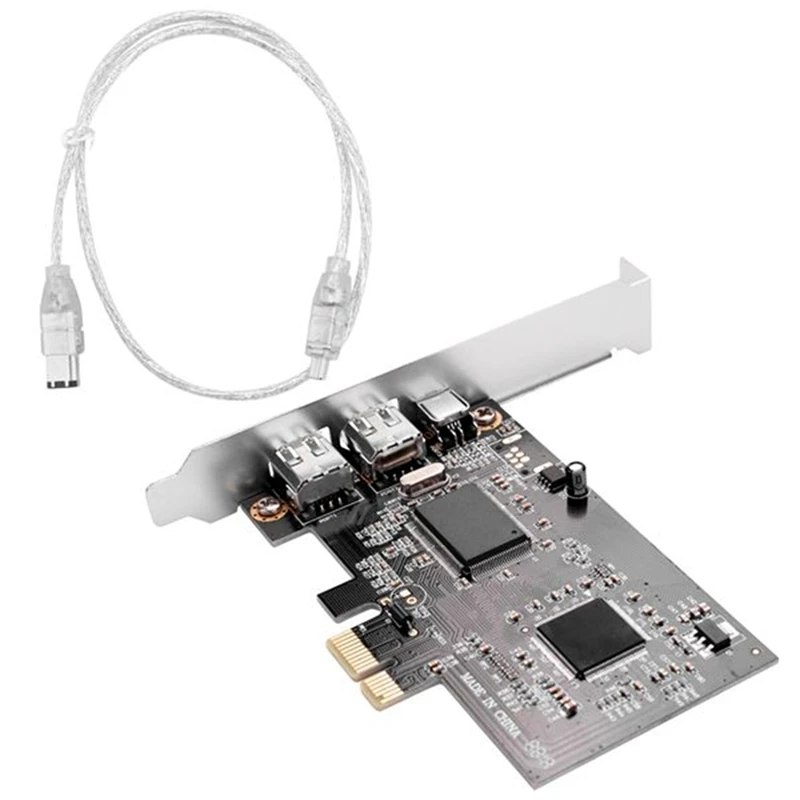 

PCI Express X1 PCI-E Firewire 1394A IEEE1394 Controller Card PC+Metal Fit For Desktop