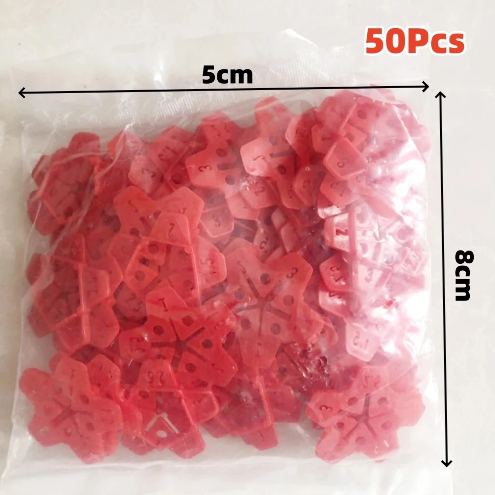 Tile Spacers for Renovation 50Pcs Plastic Wall Tiles Gap Cross Locator Reusable Floor Wall Leveling Device 5-in-1 Multi-purpose Crosses