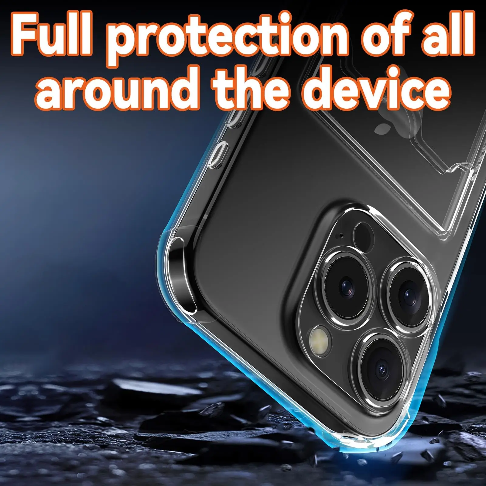 Transparent Shockproof Card Holder Wallet Case - Soft Silicone TPU Back Cover