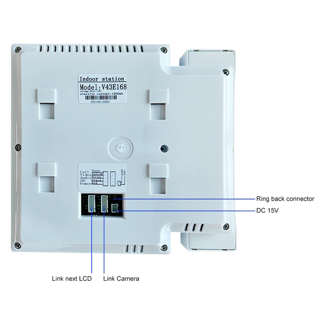 4.3 Inch LCD Video Intercom System for Home Support 2 Way Intercom RFID Card Unlock Metal Doorbell with Lock Set 4