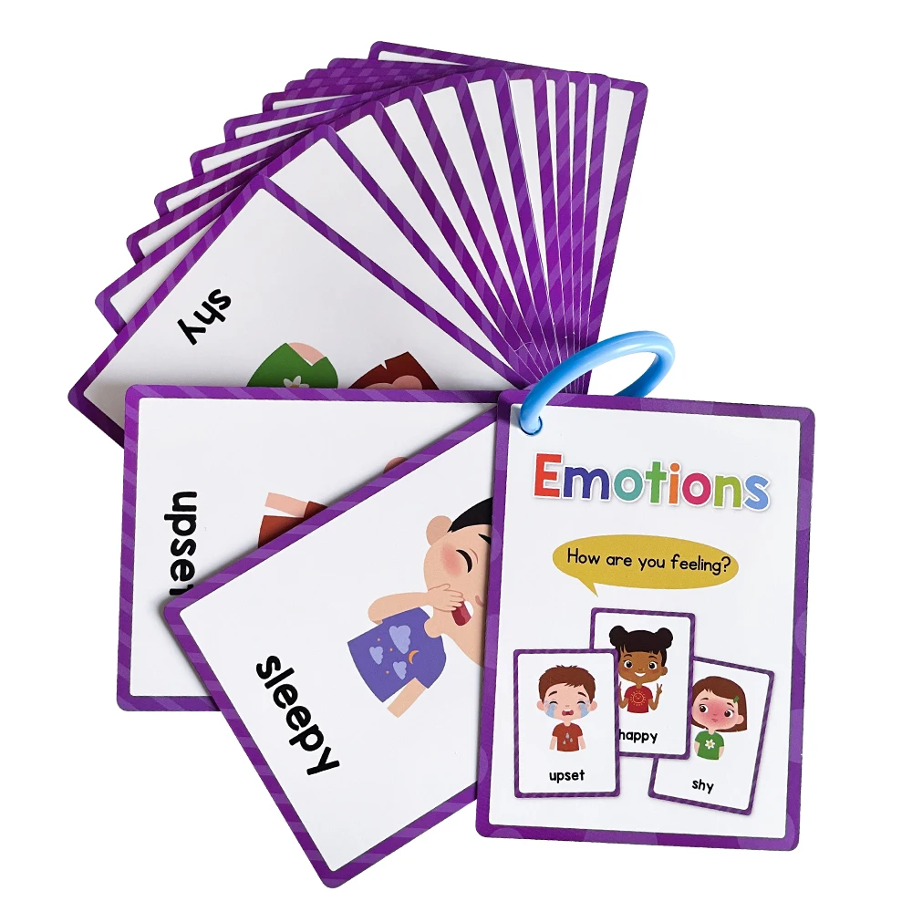 Kids Montessori English Words Learning Card Pocket Flashcards Early Educational Toys Classroom Supplies Teaching Aids 3