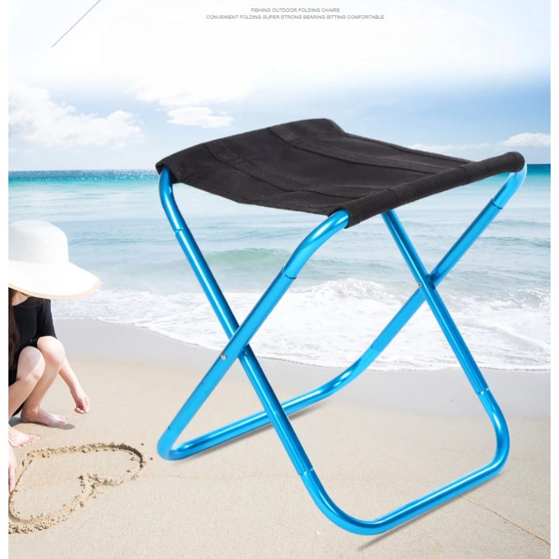 150KG Thickened Outdoor Camping Small Chair Portable Folding Aluminum Alloy Stool Bench Stool Mare Ultralight Picnic Fishing New