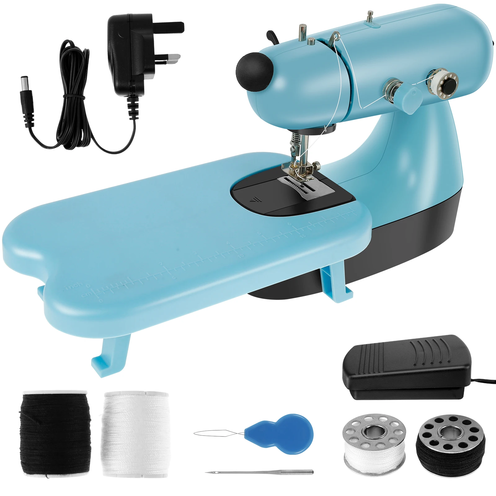 

Mini Sewing Machine Small Electric Sewing Machine with LED Light and Expansion Board Portable Sewing Machine 2 Modes DIY Clothes