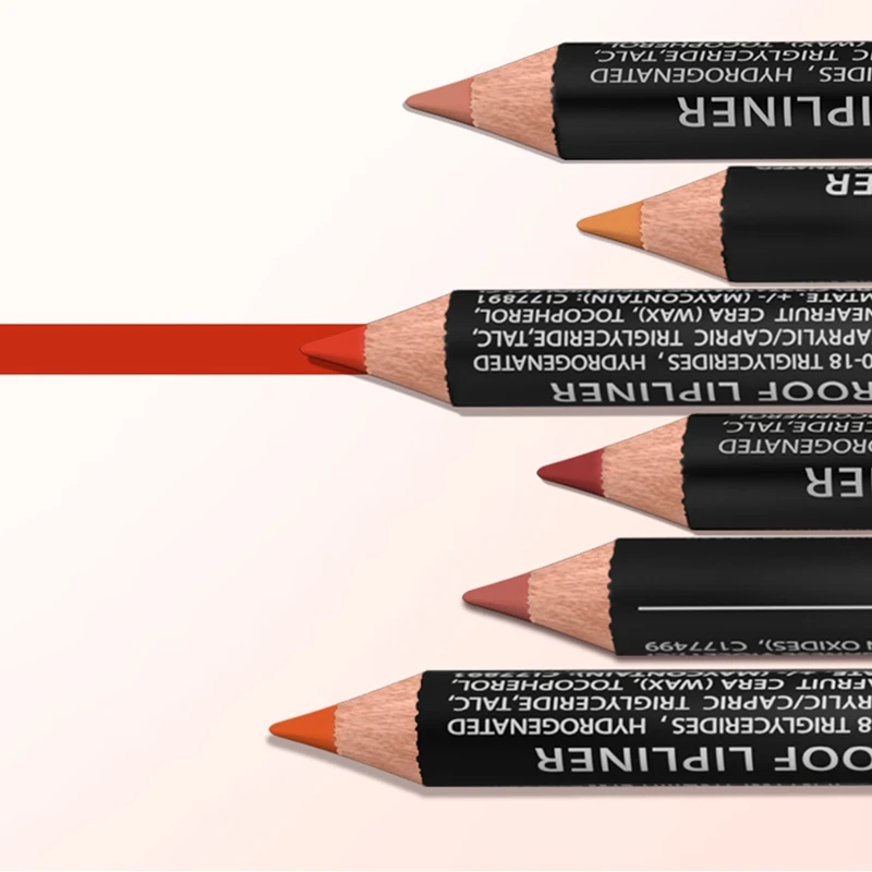 14-Color Nude Matte Lipstick Pencil Long-lasting Waterproof Lip Pencil High Pigmented Lip Liner Makeup Tool