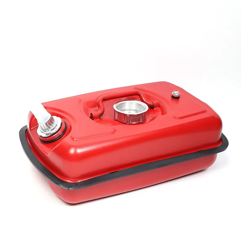Red Orizontal Oil Drum 5L/10L/20L Portable Oil Drum Aluminum Cover Iron Barrel Car Mounted Motorcycle Spare Fuel Tank