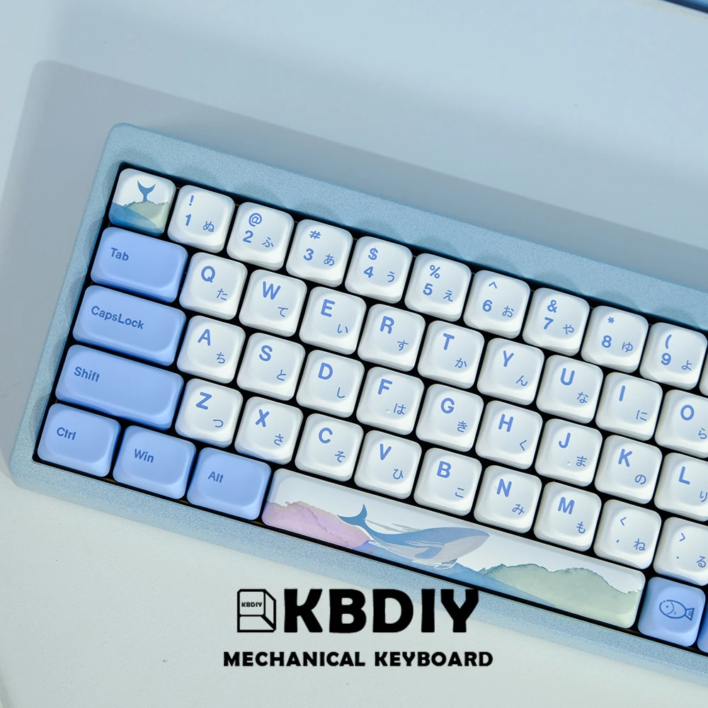 Kbdiy-teclas Japonesas Oceano Baleia Perfil Koa Teclado Mecânico Pbt Russo Coreano 135 Teclas Personalizado para Interruptor mx - Imagem 5