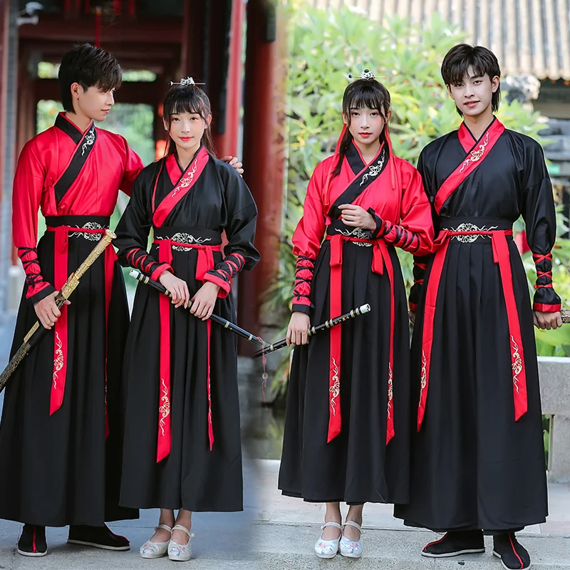 Republic of China ancient style Hanfu Chinese costume men's and women's classical dance performance suit student class uniform