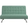 Tufted Futon, Convertible Sleeper Sofa in Teal and Chrome 4