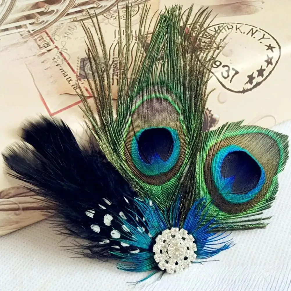 

Peacock Faux Feather Hair Clip Women Hairpin Headpiece Carnival Fancy Dress Hair Pin Bridal Wedding Vintage Hair Acessories