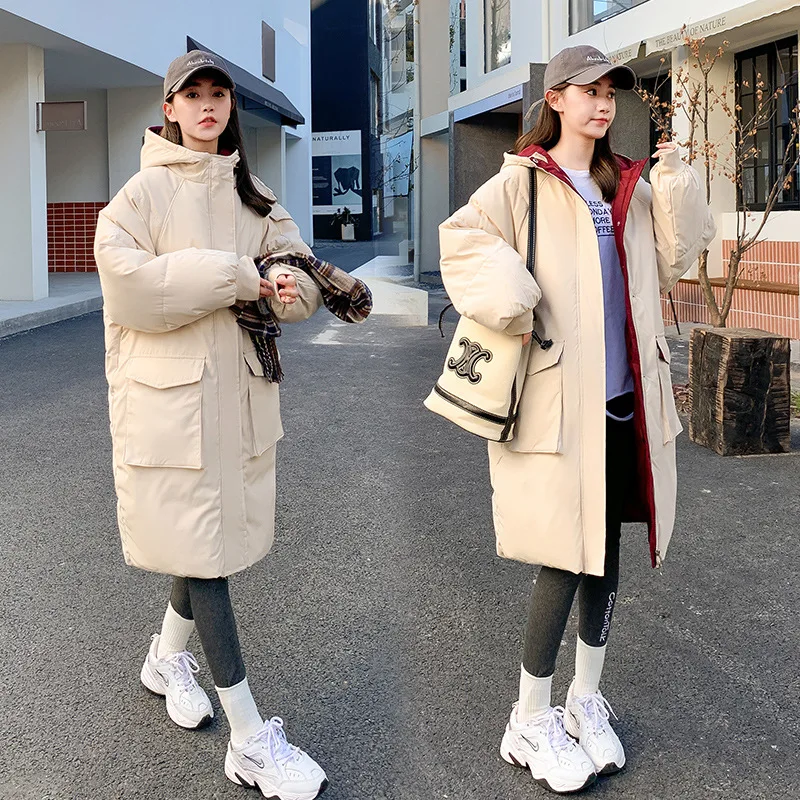 

Hooded Loose Causal Puffer Outwear Oversize Thick Female Padded Jacket 2023 New Winter Fashion Women Long Cotton Parker Coats