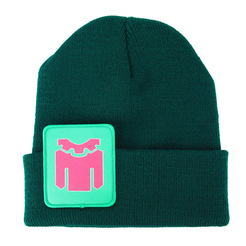 Killjoy Cosplay Costume Hat Green Knitted Winter Beanie Hip Hop Cap Anime Unisex Killjoy Glasses Cosplay Prop Accessories
