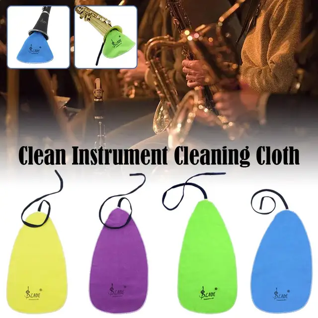 Muslady Woodwind Instruments Cleaning Cloth with Strap Soft Schammy Cleaner for Oboe Flute Clarinet Saxophone Cleaing Kit O0K9