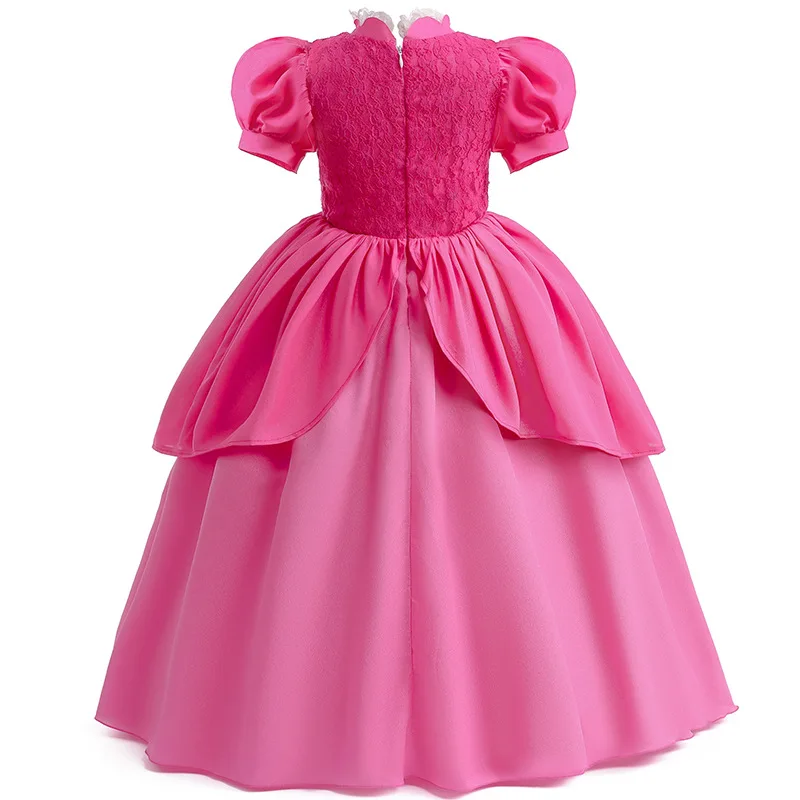 Peach Princess Dress For Girl Children Stage Performance Clothes Kids Carnival Birthday Party Revelry Festival Cosplay Costume