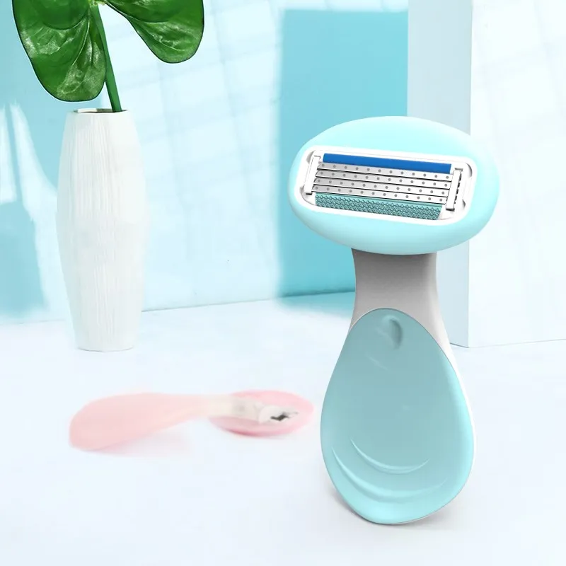 Portable Women's Safety 4-Blades Shaving Razor Body Face Bikini Underarm Hair Removal Manual Shaver Tool With Travel Case 3