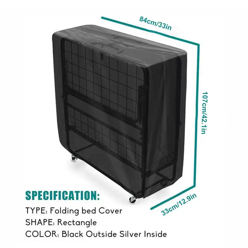 Bed Dust Cover Rollaway Folding Bed Cover Waterproof Foldable Furniture Rollaway Storage For Most