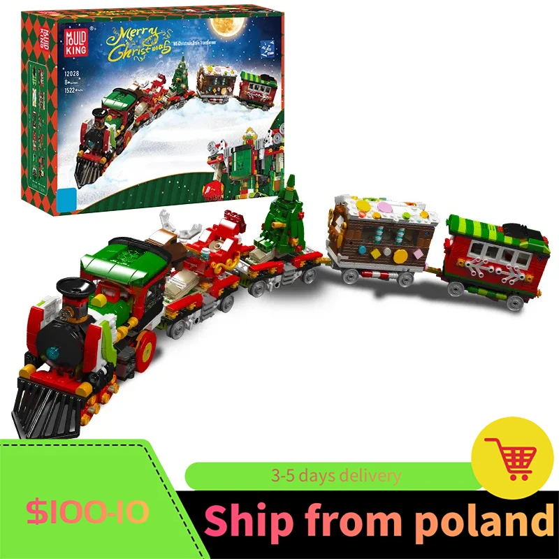 Mold King 12028 Technical Christmas Train Building Blocks 2 In 1 Trasformatore Deformation Robot Bricks Toys For Boys Birthday
