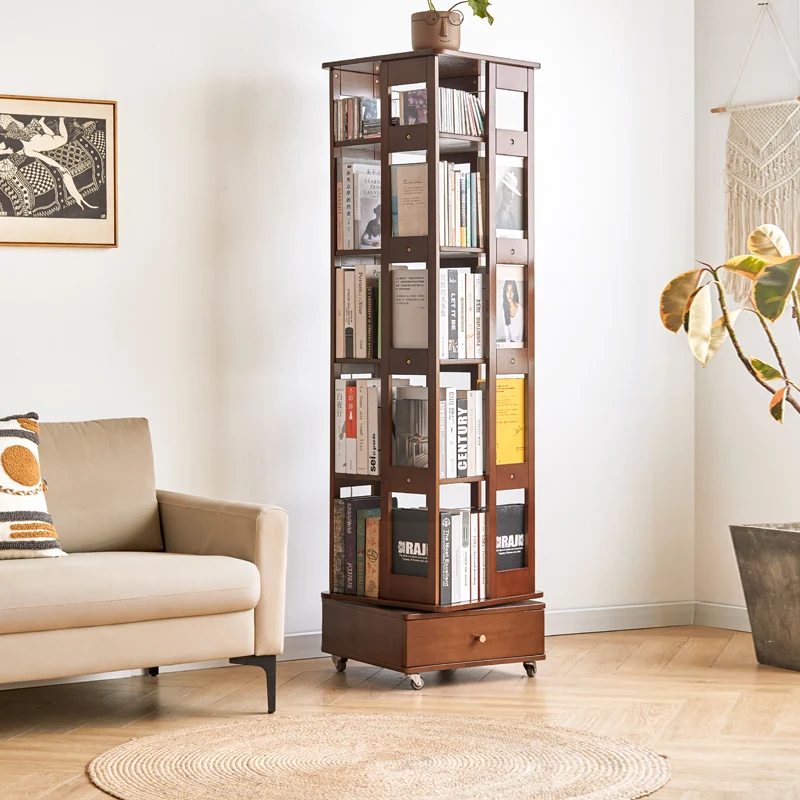 

Rotating Children Bookcase Storage Cabinet Corner Bookcase Display Office Muebles Organizador Living Room Furniture YN50BC1