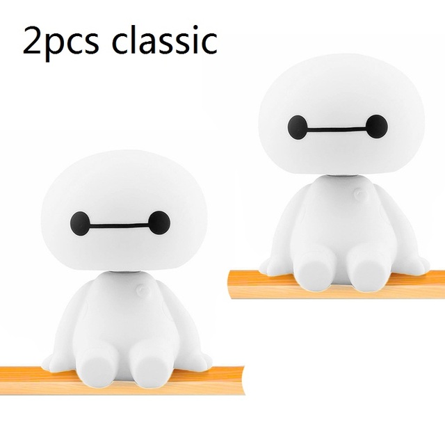 Plastic Baymax Robot Shaking Head Figure Car Ornaments Auto Interior Decorations Big Hero Doll Toys Ornament Accessories