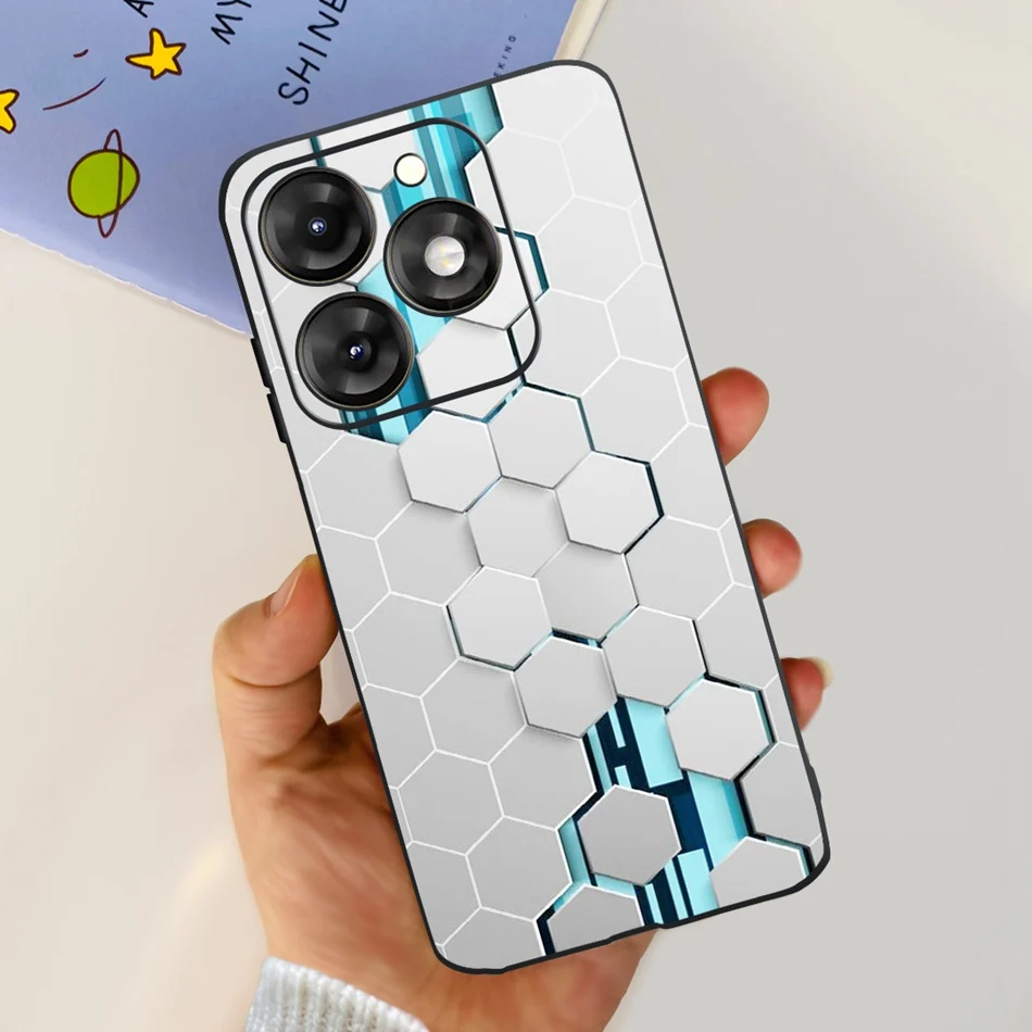 Stylish Black Silicone TPU Phone Case with Fashionable Patterns