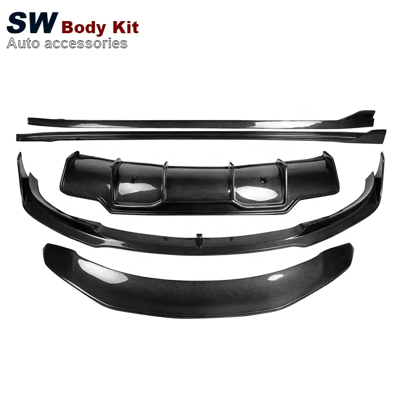 

V Style Body Kit for Tesla Model3 Carbon Fiber Front/Rear Bumper Lip Splitters Spoiler Side Skirts Trunk Wing Splitter