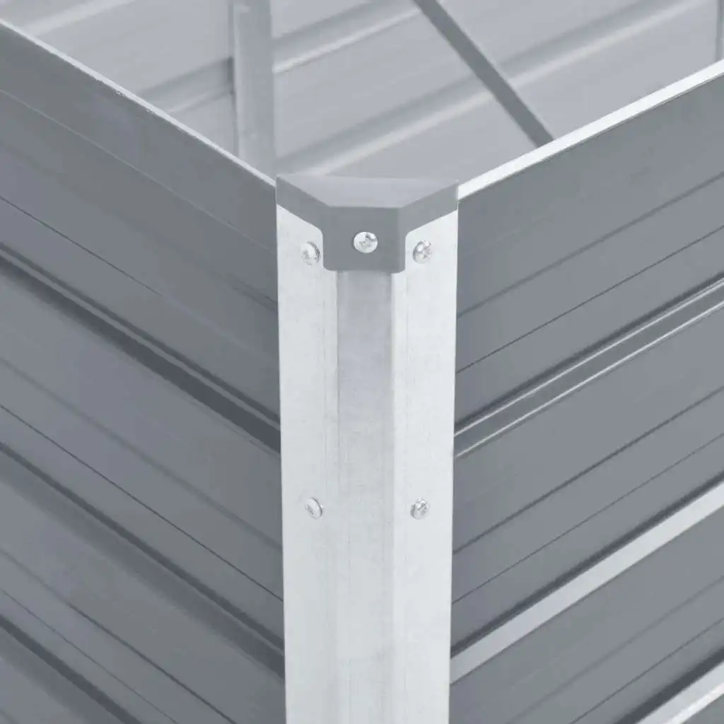 Hochbeet aus Verzinktem Stahl 320x80x45 cm Grau Großer Rostfreier Pflanzkasten für Außen-Gemüsebeet – Detail 5