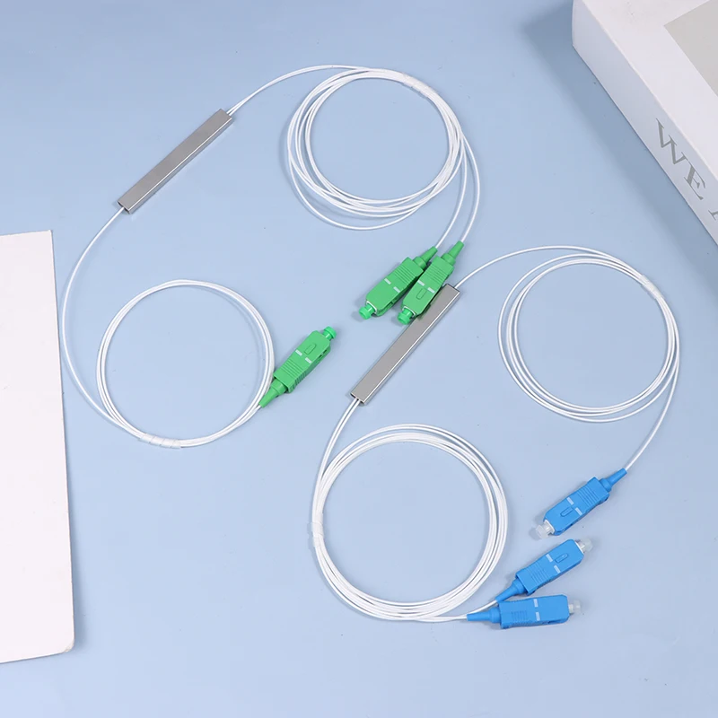 1Pc 1x2 Fiber Optic PLC Splitter Mini Blockless SC/APC SC/UPC Connector Single Mode FTTH SC APC/UPC Splitter fiber optic adapter for Optical Network