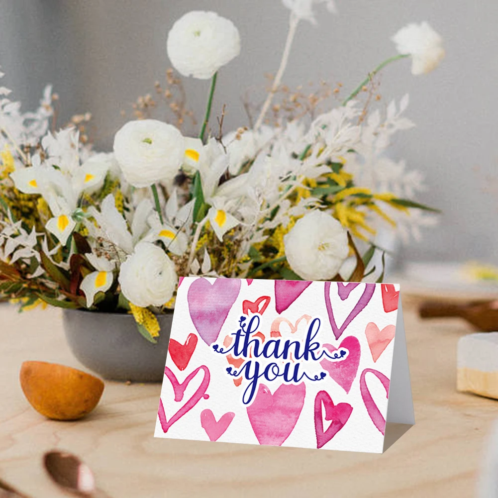 Blank Inside Appreciation Thank You Card Greeting Card with Envelope Sticker 24pcs for Teachers Wedding Party Kids Birthday greeting cards,thank you cards