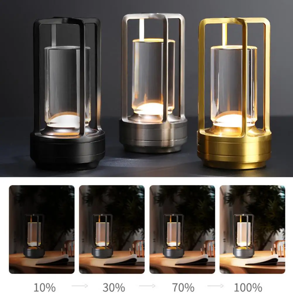 

1 Set Desk Lamp Adjustable Three-color Light LED Lantern Lamp Durable Desktop Night Light for Home Bedroom