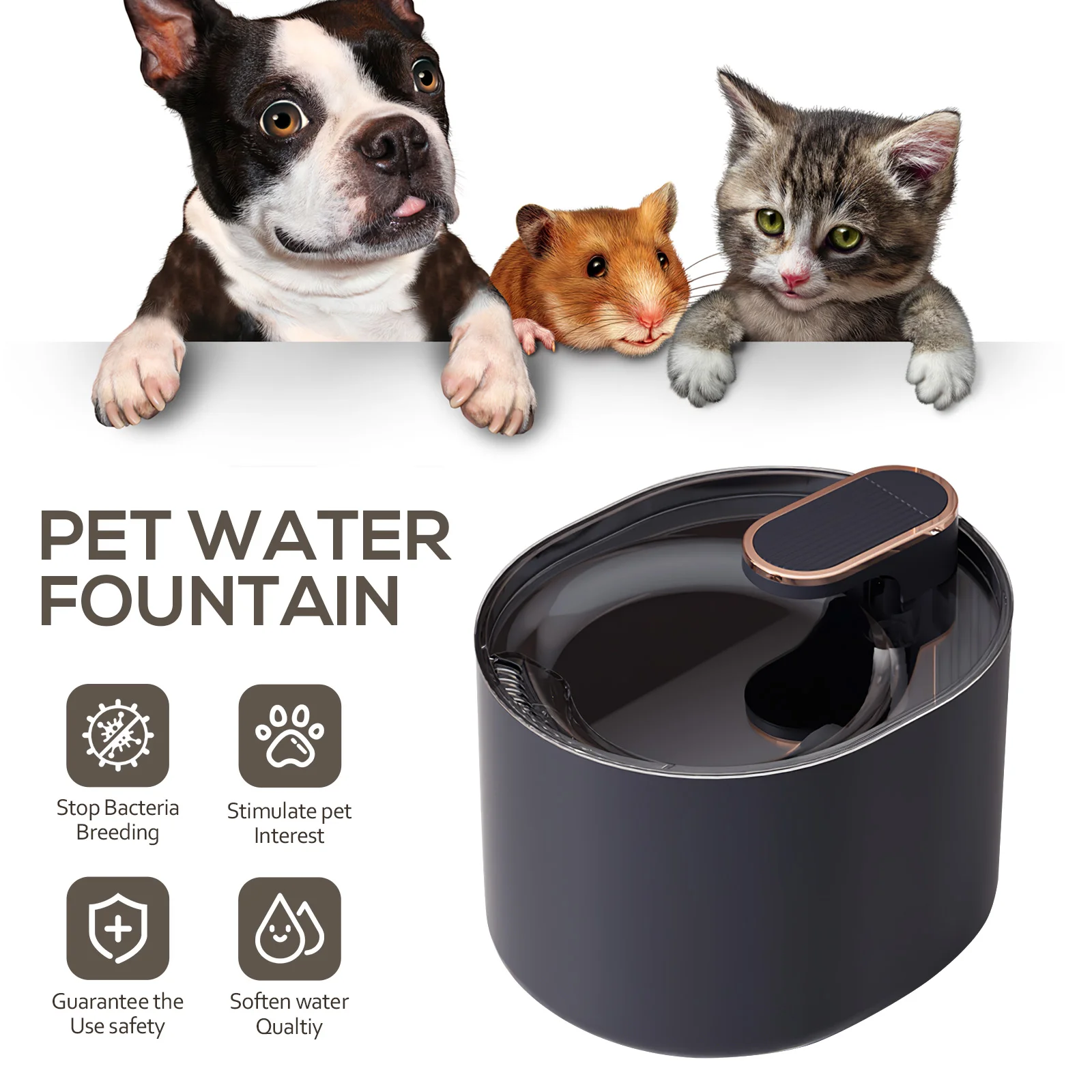 

Pet Water Fountain Dog Drinking The Cat Dispenser For Cats Automatic Pp with Filter