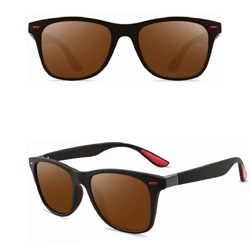 Unisex Classic Polarized Square Sunglasses - Anti-Glare UV400 Protection for Travel and Outdoor Activities