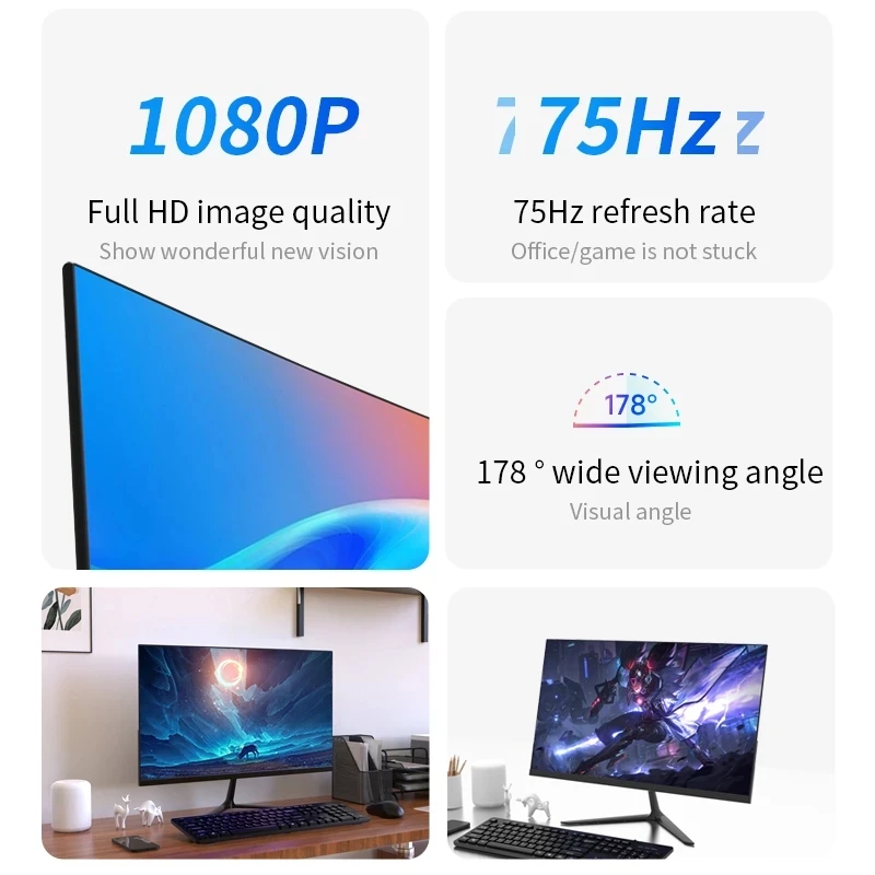 PC  ÷ IPS FHD ũž, ̸ ǻ ũ,  г, HDMI, VGA, 1920*1080, 75HZ, 24, 27 ġ