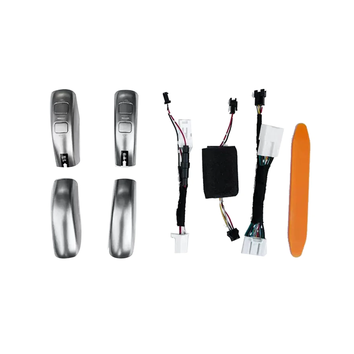 

Silver Auto Electric Middle Door Switch Button Trim Cover for Alphard 2015-2020 Car Armrest 1 Button Door Opening