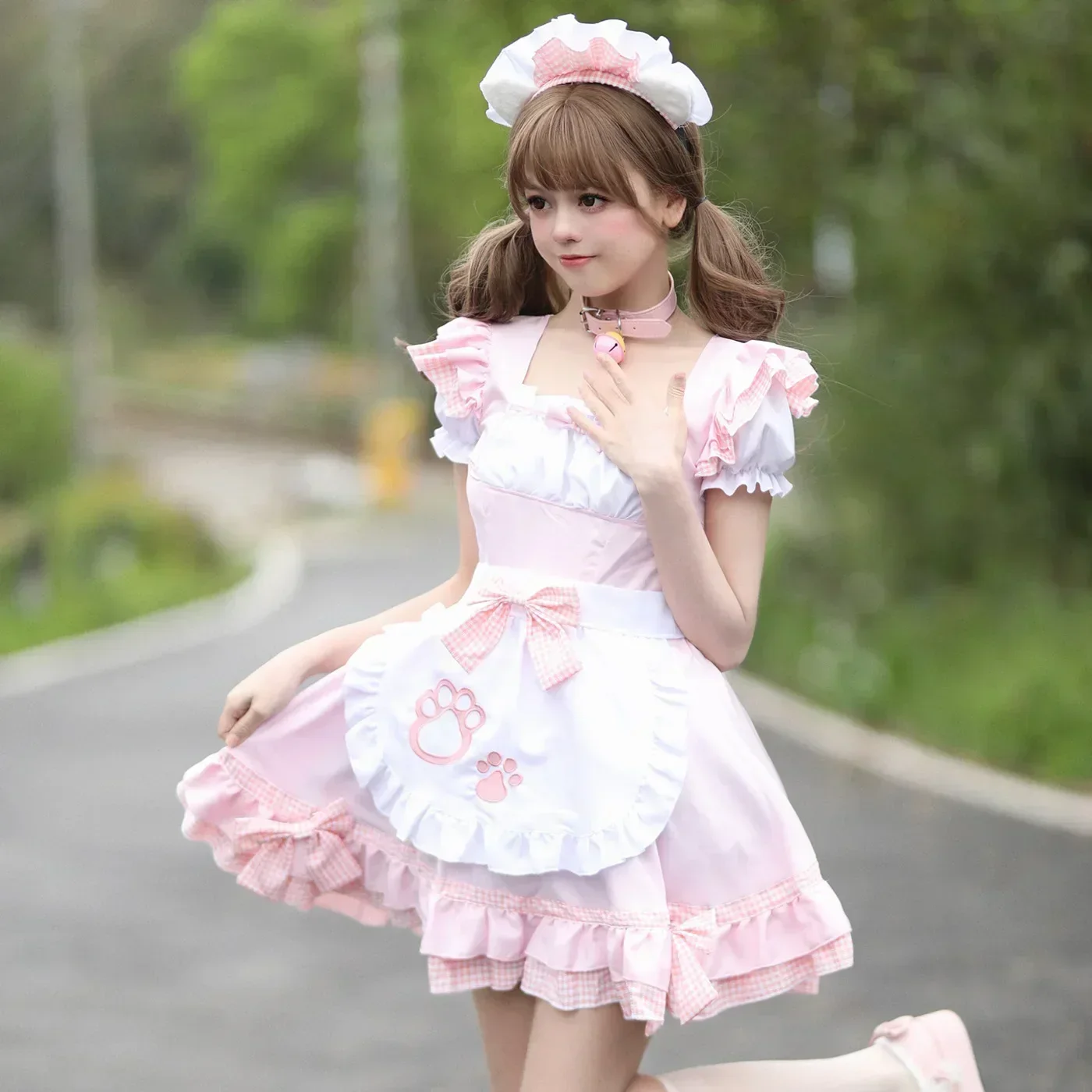 Women's Cat Girl Maid Costume Cos Costume apanese Cute Maid Black and White Classic Lolita lolita dress lolita cosplay costumes