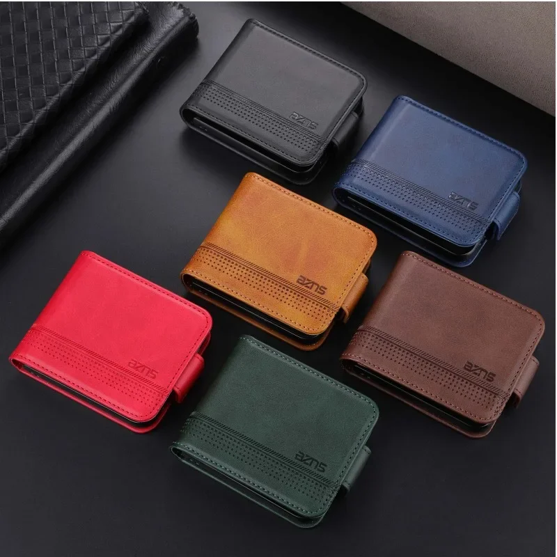 Leather Wallet Phone Case with Card Holder & Kickstand - Shockproof Back Cover