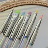 6 Sizes Nail Art Brush Transparent Nail Liner Brush Stripe Pattern Painting Brush Acrylic UV Gel Extension Drawing Carving Pen 1