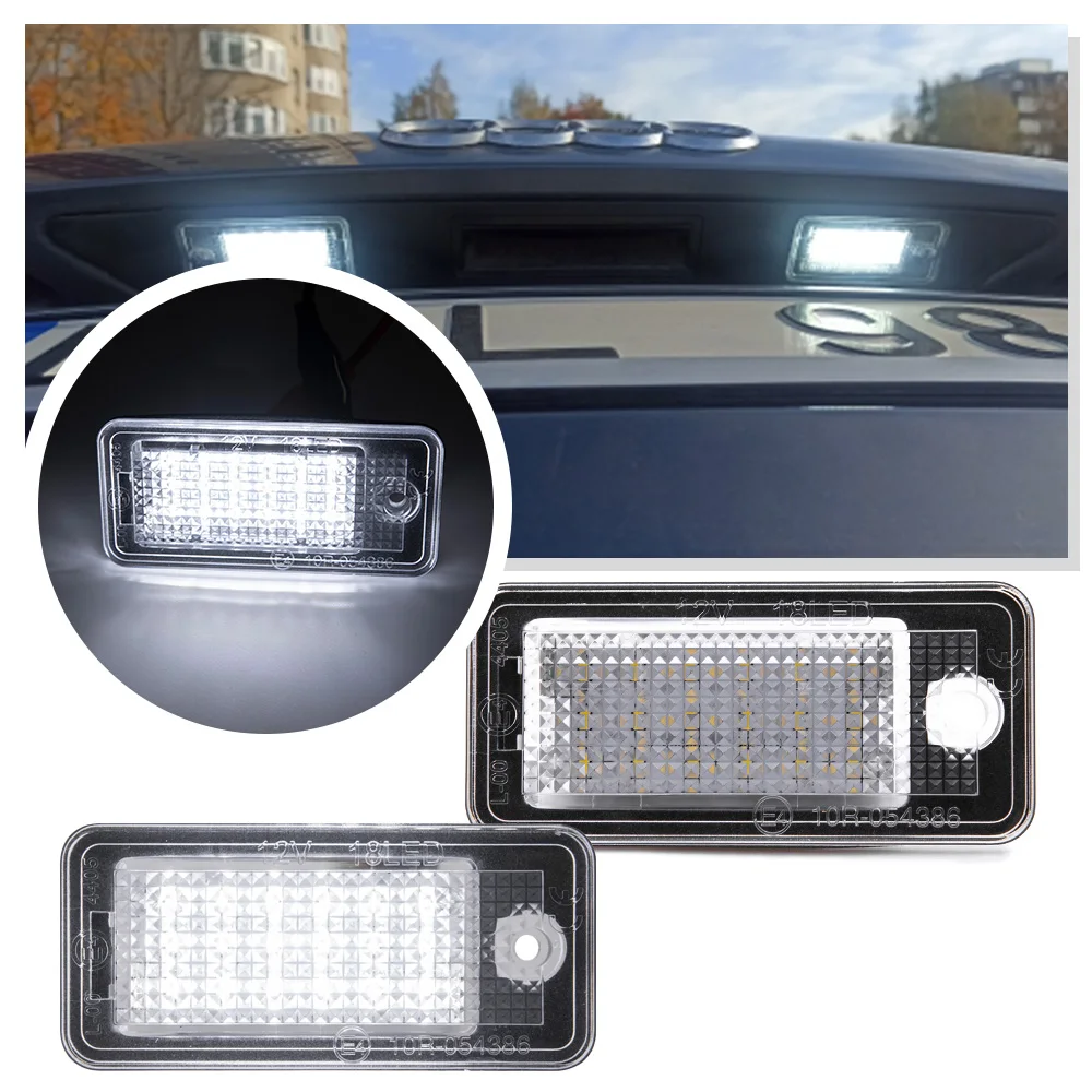 

2PCS Canbus LED License Plate Light Number Plate Lamp For Audi A6 C5 4B Avant/Wagon 1998 1999-2005 RS6 Plus 2003 2004 2005