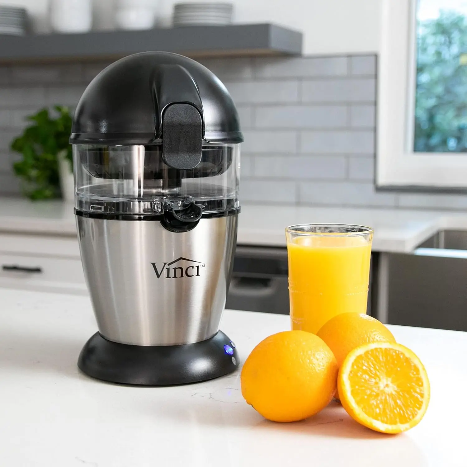 Hands Free Electric Citrus Juicer, 1-Button Juicer Machine, Orange Lime Grapefruit Lemon Squeezer, Easy to Clean Orange Ju 3