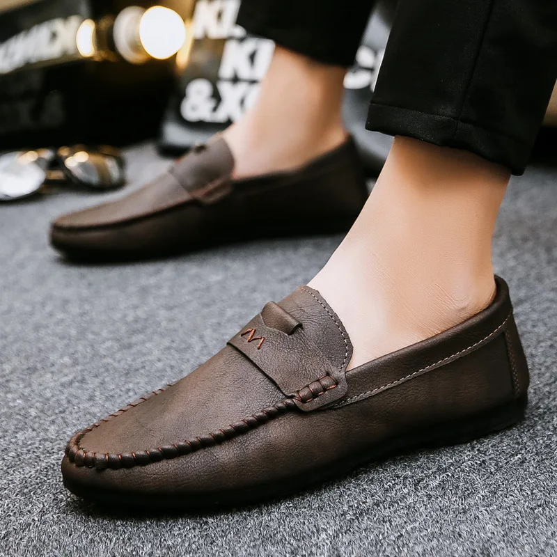 Müßiggänger Frühling 2023 Mode Boot Schuhe Mann Marke Leder Mokassins Männer Männer Bequeme Stick männer Casual Schuhe_voghion.com