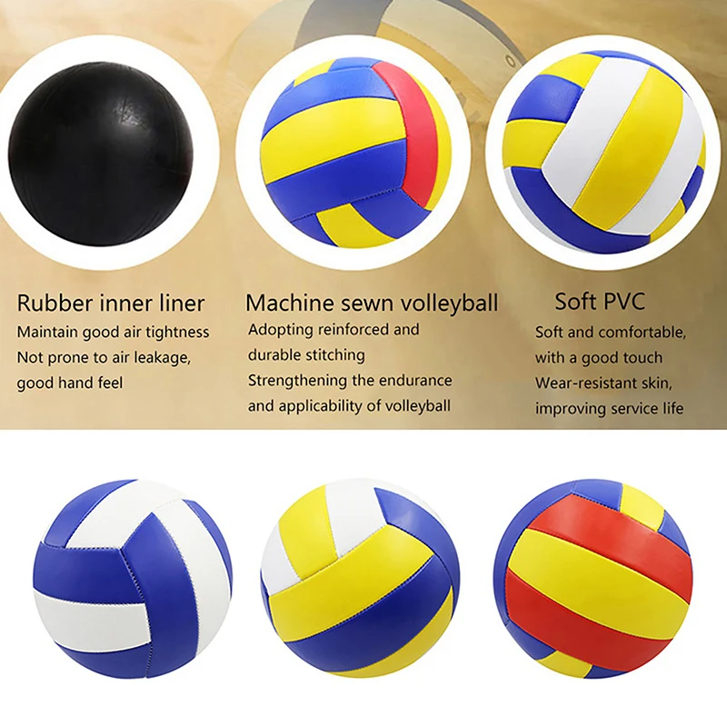 1pc Volleyball Professional Competition PVC Volleyball Size 5 Beach Outdoor Camping Indoor Game Ball Training Ball