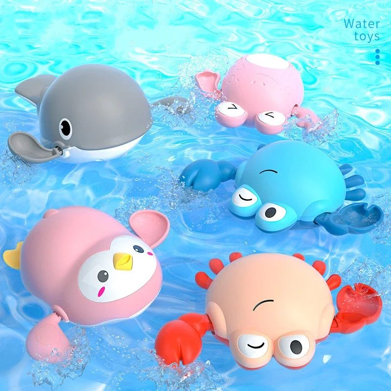 Baby Bath Toys Kids Swimming Clockwork Dolls Play Water Fun Bathing Cute Funny Children Bathroom Shower Bathtub Animals Toy 5