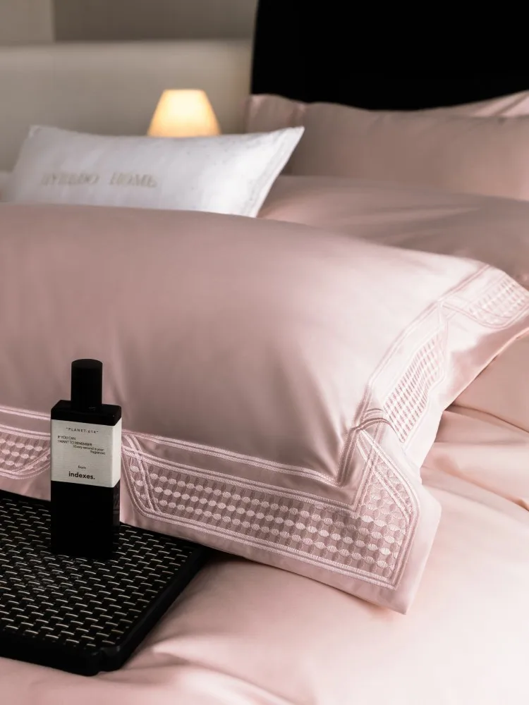 Solid Grey Luxury Hollow Embroidery Cotton Bedding Set 4pcs Ultra Soft Smooth Duvet Cover Bed Sheet Hotel Home Queen King 3