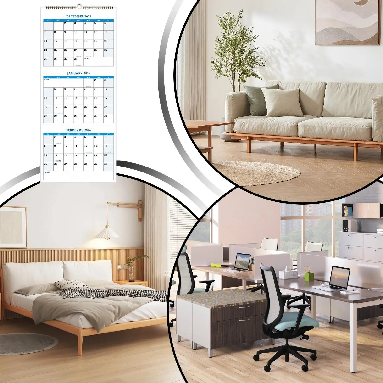 2026 Large Wall Calendar Large Vertical 3 Month Calendar Offices Supplies For Travel Daily Offices Home Refrigerator Workout