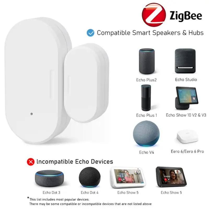 Sensore Finestra Moderno Compatibile Con Gli Ausiliari Domestici Controllo Vivavoce Intelligente E Affidabile Con Dispositivi Alexa Echo Efficienti
