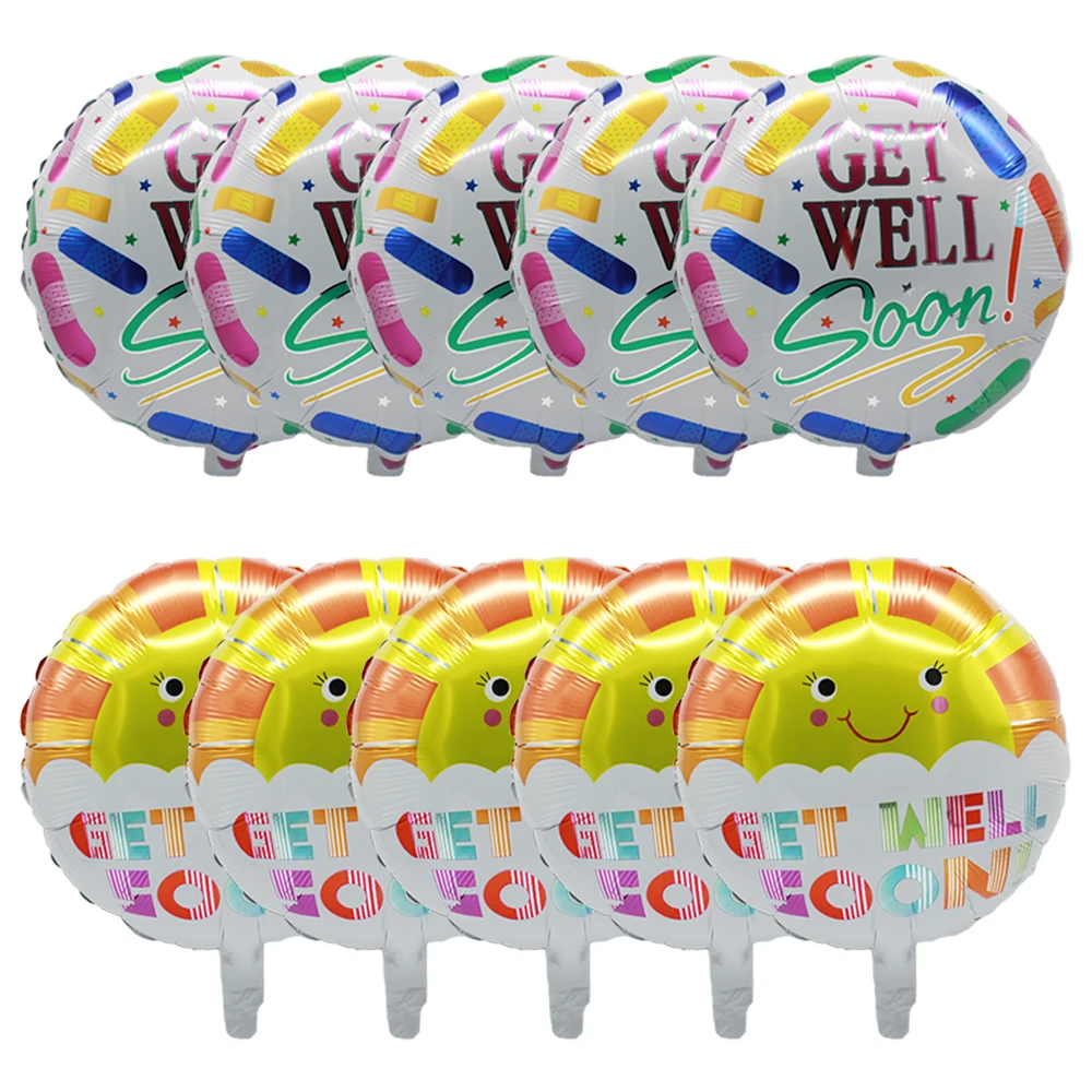 5/10Pcs 18Inch Get Well Soon Foil Balloons Set Best Wishes Air Helium Globos Birthday Wedding New Year Party Decoration Supplies