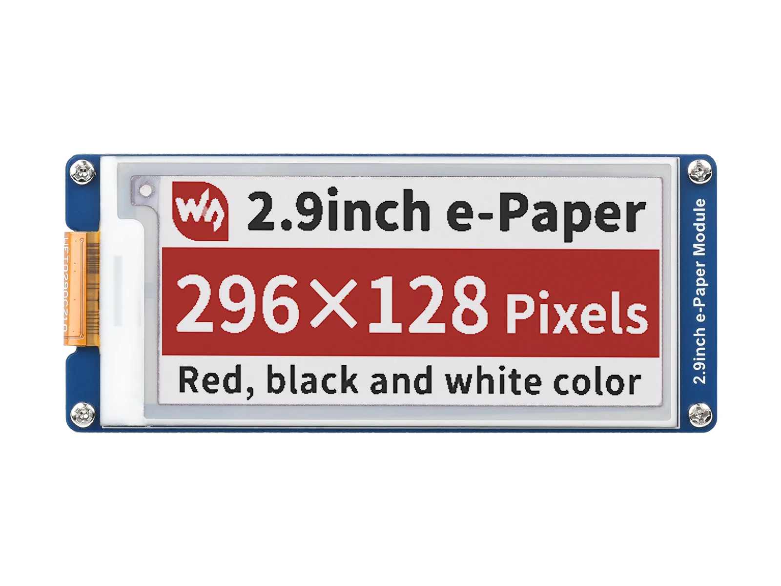 

2.9inch E-Ink display module,three-color, SPI interface,296x128 resolution,applications in shelf labels, industrial instruments