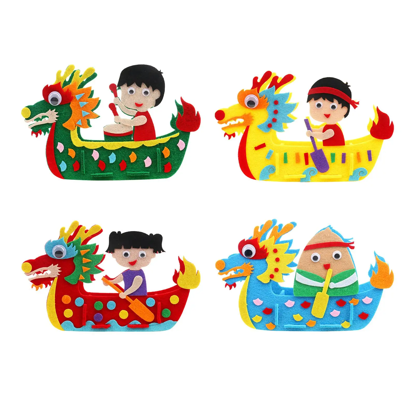 DIY Felt Craft , Dragon Boat Festival Children Hand Craft Art DIY Non Woven Toy, for Activity Girls Boys Dragon Boat Festival