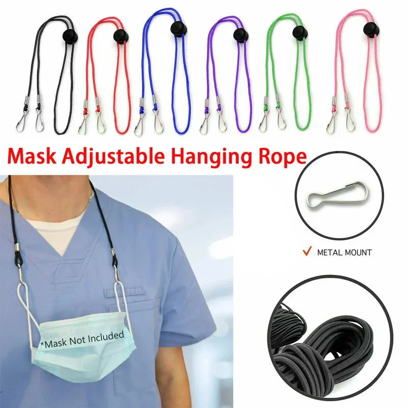 

5pcs Mask Adjustable Hanging Rope Face Mask Lanyard Anti-lost Face Cover Lanyard Ear Holder Neck Hang Rope with Hooks Wholesale