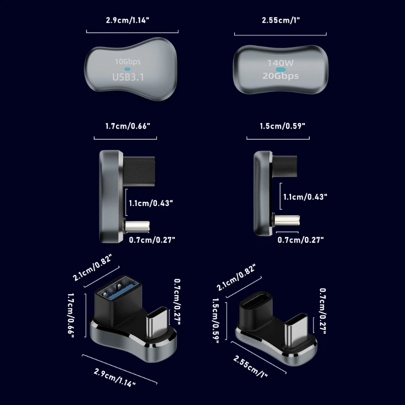 표시등이 있는 M6CA 범용 Type-C 어댑터 USB C-USB 어댑터 모바일, 태블릿 게임 콘솔용 10Gbps 속도