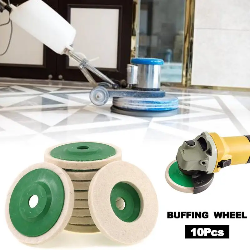 10Pcs 4 inch Wool Felt Polishing Grinding Wheel Pad Angle Grinder Buffing Wheels For Metal Marble Glass Ceramics Polishing Wheel 10pcs ногти файл 100 180 песчаный буфер блок педикюр маникюр buffing польских инструментов красоты профессиональные ногти файлы