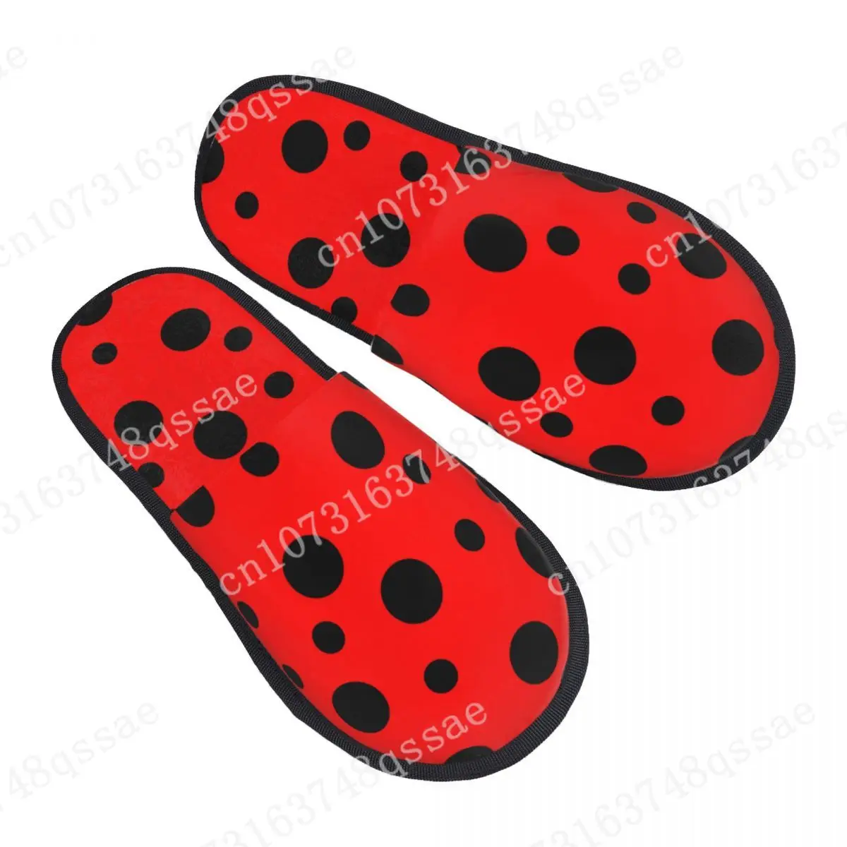 

Winter Slipper Woman Man Fashion Fluffy Warm Slippers Ladybird Bug Polka Dot House Slippers Funny Shoes